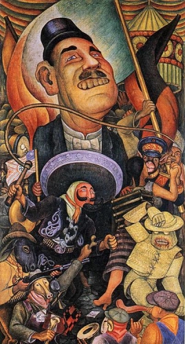 diego-rivera-carnival-of-mexican-life-dictatorship-1936